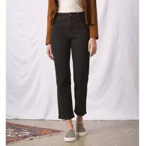 UNITED BY BLUE High Rise Slim Straight Jeans in Black (size 28)